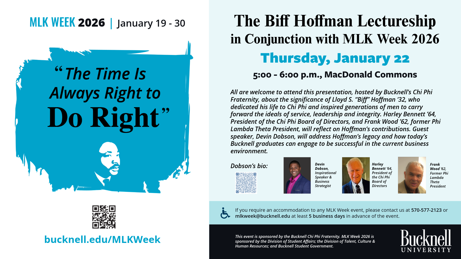 poster with image of protesters sitting at a lunch counter and information about events on January 20, January 24 and January 31.