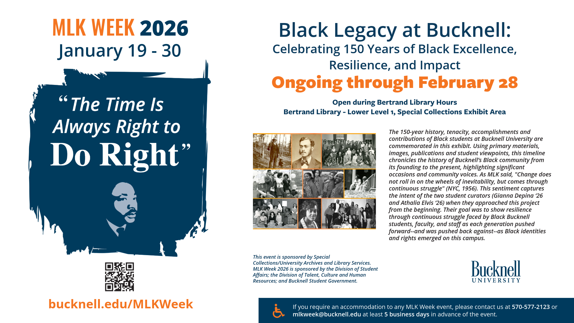 poster with image of protesters sitting at a lunch counter and information about events on January 20, January 24 and January 31.