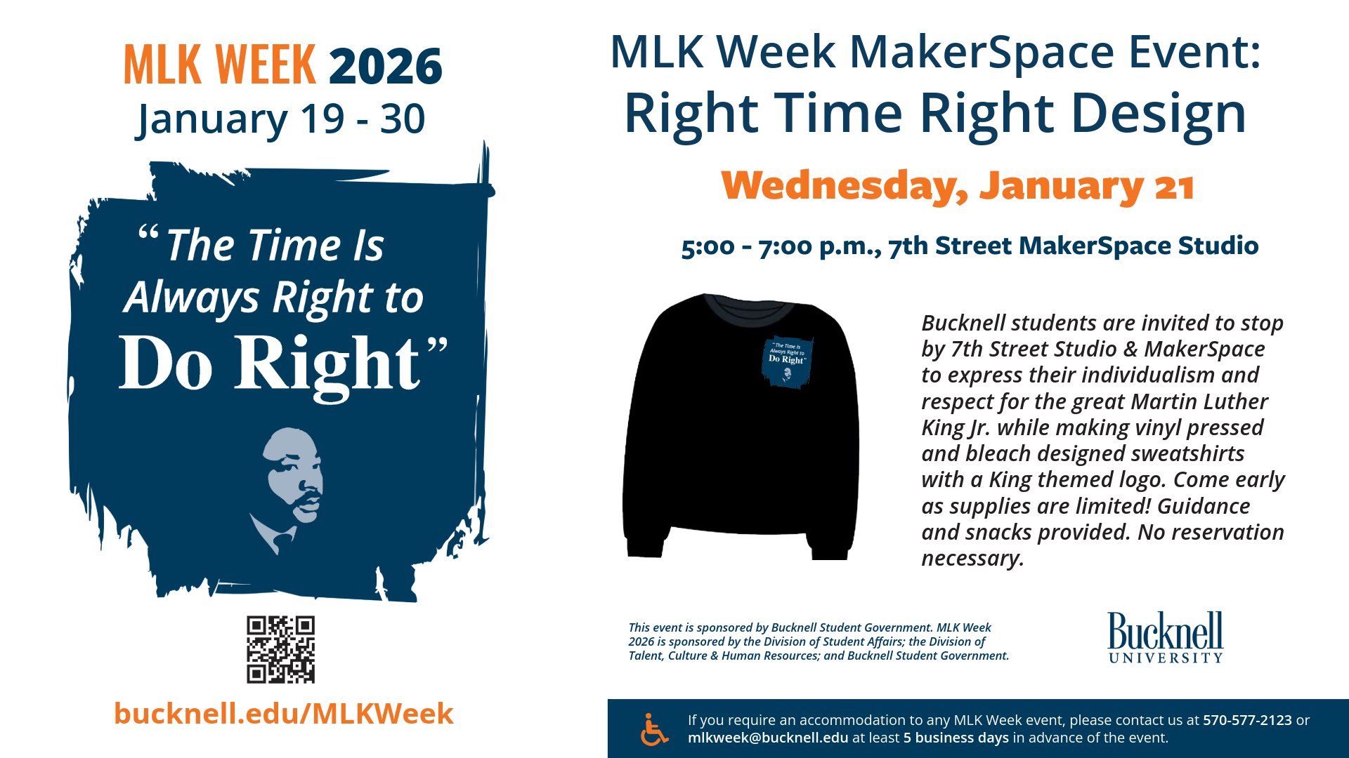 poster with image of protesters sitting at a lunch counter and information about events on January 20, January 24 and January 31.