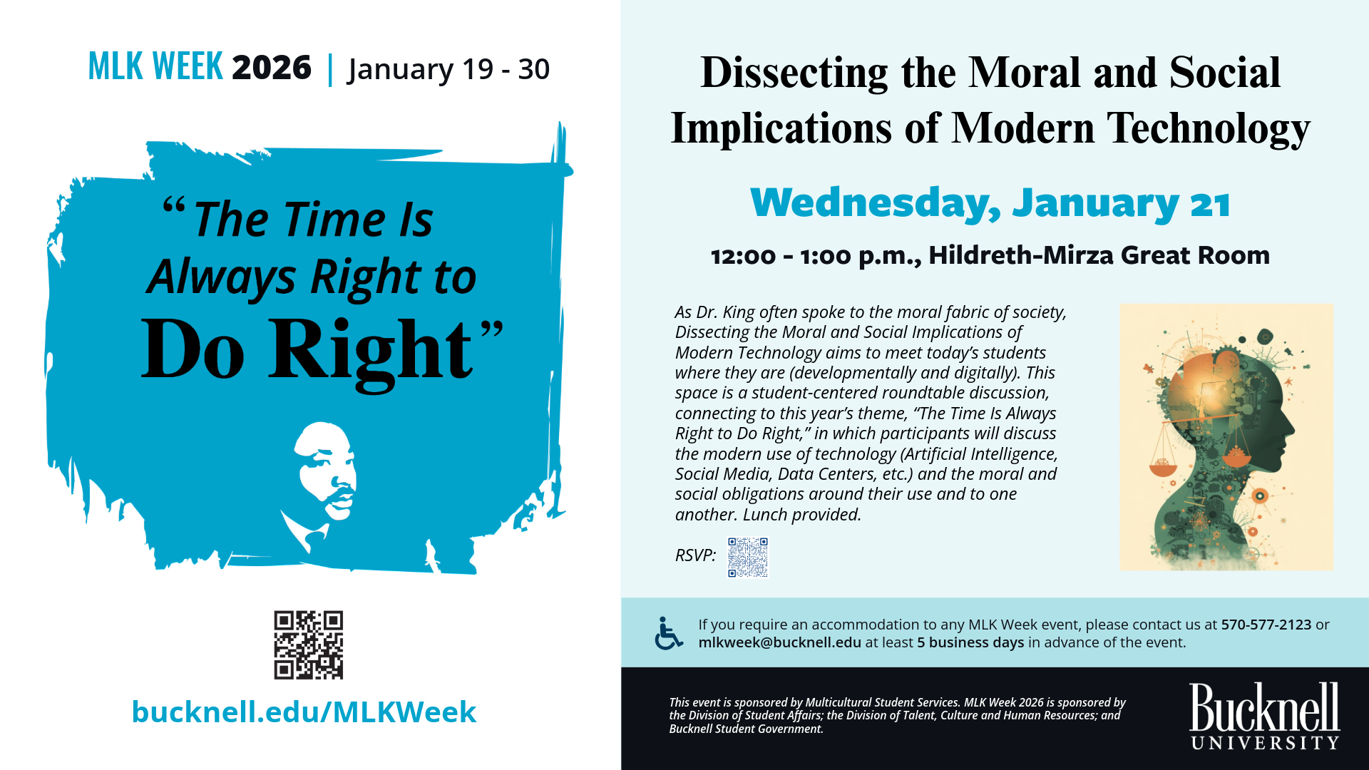 poster with image of protesters sitting at a lunch counter and information about events on January 20, January 24 and January 31.